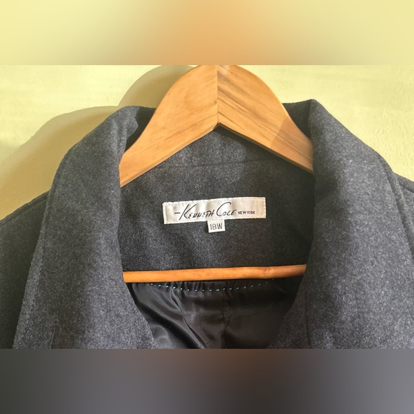 Kenneth Cole New York Plus SizeGrey Pea Coat Jacket - Picture 4 of 5